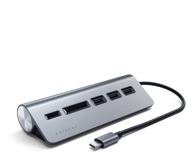 Satechi Aluminium - hub USB-C (czytnik kart micro/SD, 3x USB-A) SATSTTCHCRM - 1358288 - zdjęcie